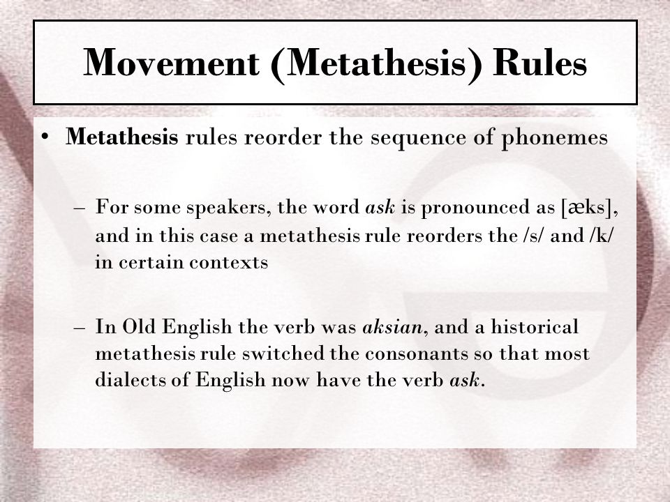 Metathesis from old english